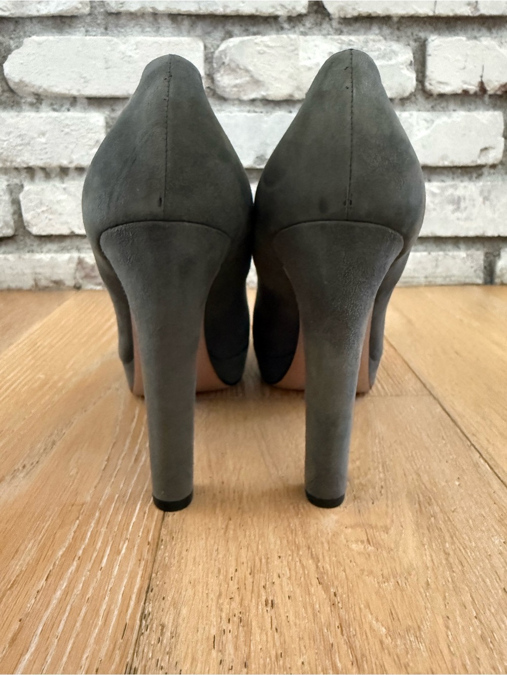 Prada Dark Gray Suede Stiletto Pumps NWOT - Picture 4 of 10